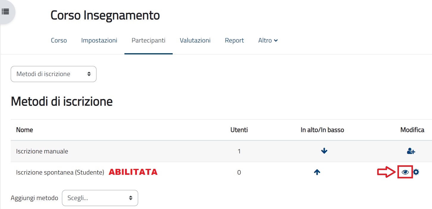 ISCRIZIONE SPONTANEA ABILITATA